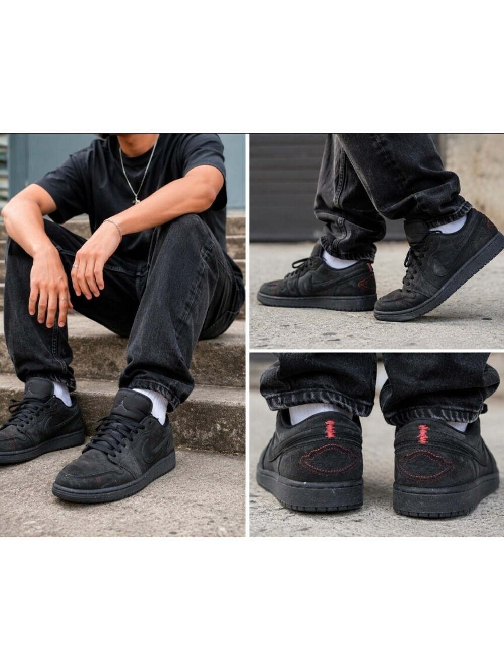 Nike Air Jordan 1 Low SE Craft Inside Out Black Red Men’s Size 9 FD8635-001